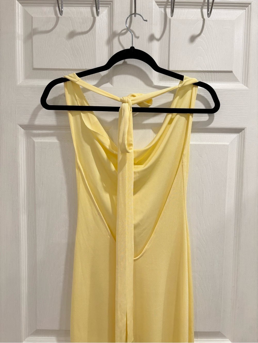 437 Maxi Yellow Halter Open Back Dress - Picture 5 of 10